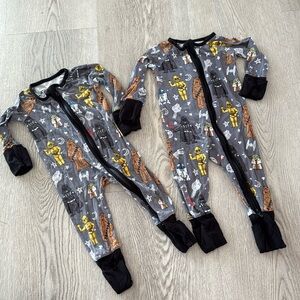 TW0 little sleepies STAR WARS zippys- both 0-3mo. Perfect for Twins!